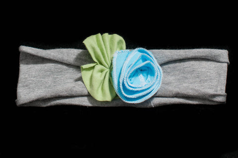 Baby Girl Headband  - Cream/Pink or Gray/Blue