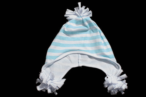 Baby Boy Hat (0-2yrs) Baby Blue Stripes