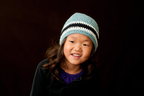 Crocheted Dusty Blue Beanie