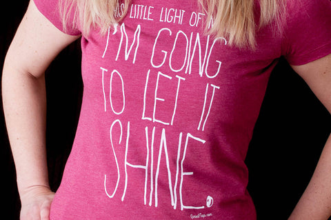"Shine" Women's T-Shirt, Raspberry and Teal